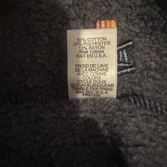 Aviator Nation Bolt Embroidery Cropped Sweatshirt Heather Navy Neon Stripes S - Picture 10 of 11